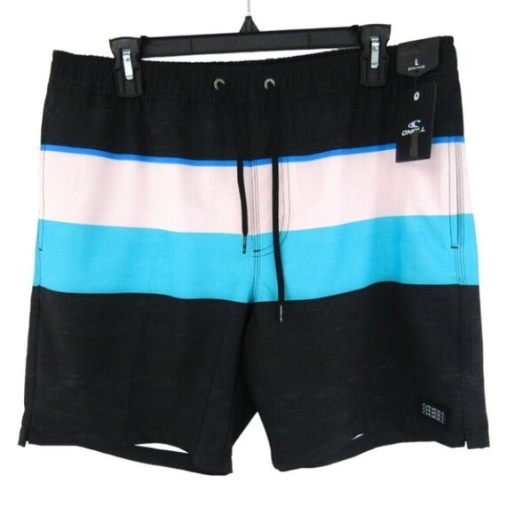 ONeill Smash Up Volley Swim Board Shorts XXL Black Blue Pink Stretch New Tags - Picture 1 of 11